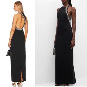 A.L.C. Black Maxi Dress with Silver Embellished Halter